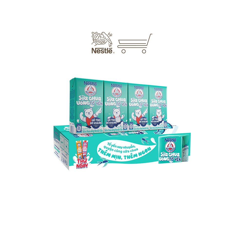 Sữa chua tổ yến Nestlé Yogu Gấu - thùng 48 hộp x 110ml