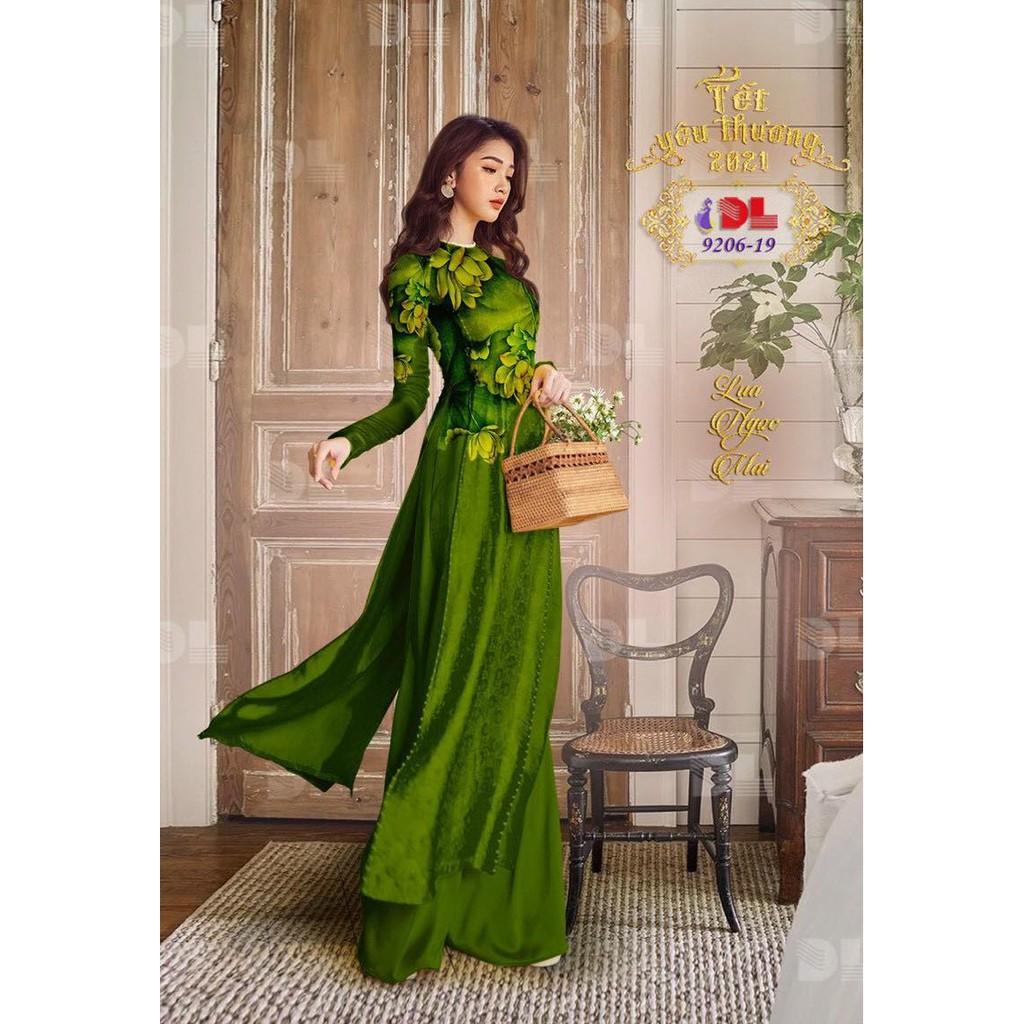 Vải may áo dài lụa Hải Đường họa tiết hoa sen