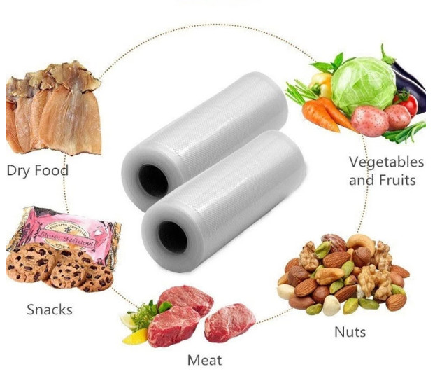 Bộ 2 cuộn túi hút chân không cao cấp 1 mặt nhám - cuộn dài 5m