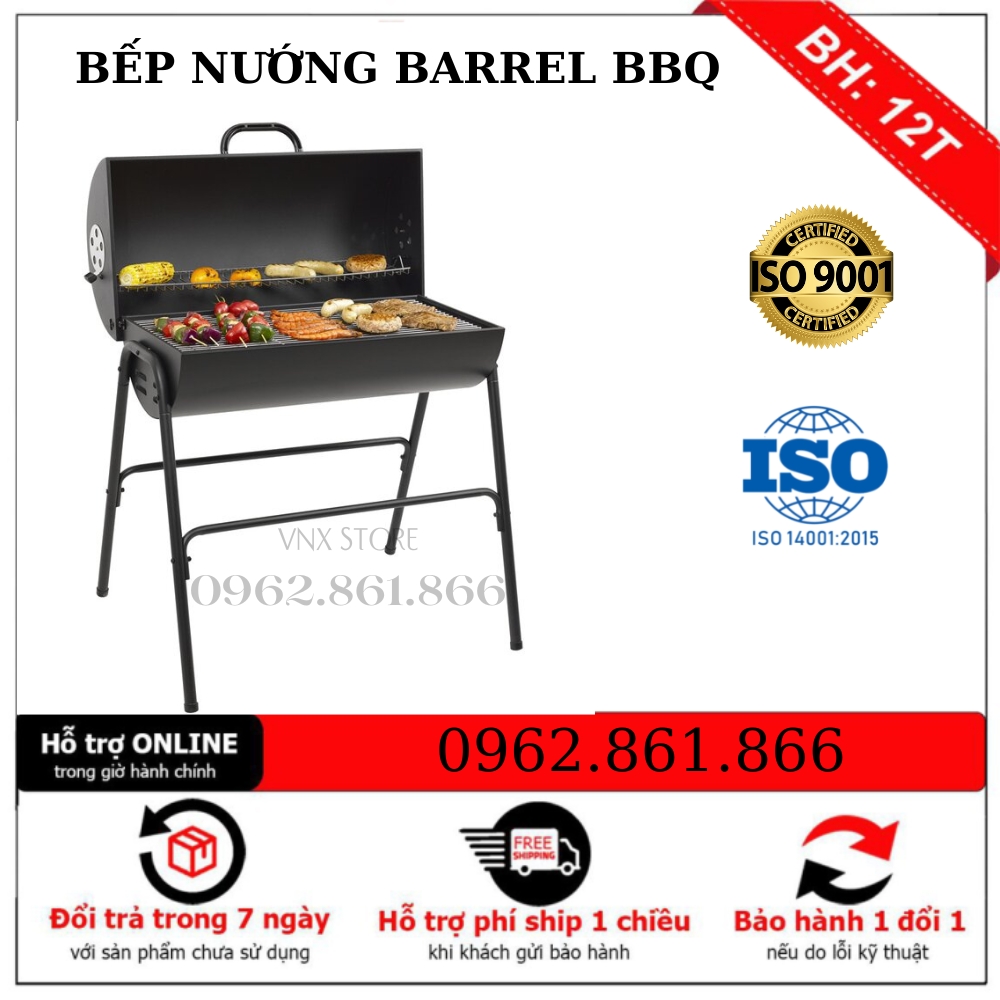 BẾP NƯỚNG BARREL BBQ, BẾP NƯỚNG THAN HOA NGOÀI TRỜI TIÊU CHUẨN XUẤT KHẨU CHÂU ÂU