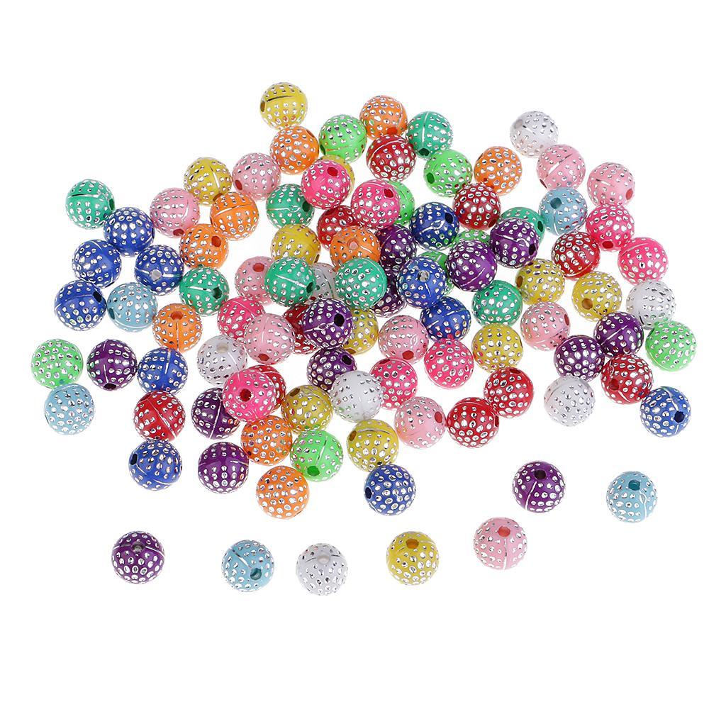 200Pcs Resin Rhinestone Beads Jewelry Findings Spacer Beads 8mm Colorful