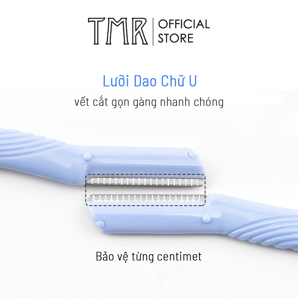 Combo 3 Dao cạo lông mày TMR - Tool In My Room thép không gỉ Dao cạo chân mày 3 set (Hồng/Xanh/Trắng) nhỏ gọn, tiện dụng