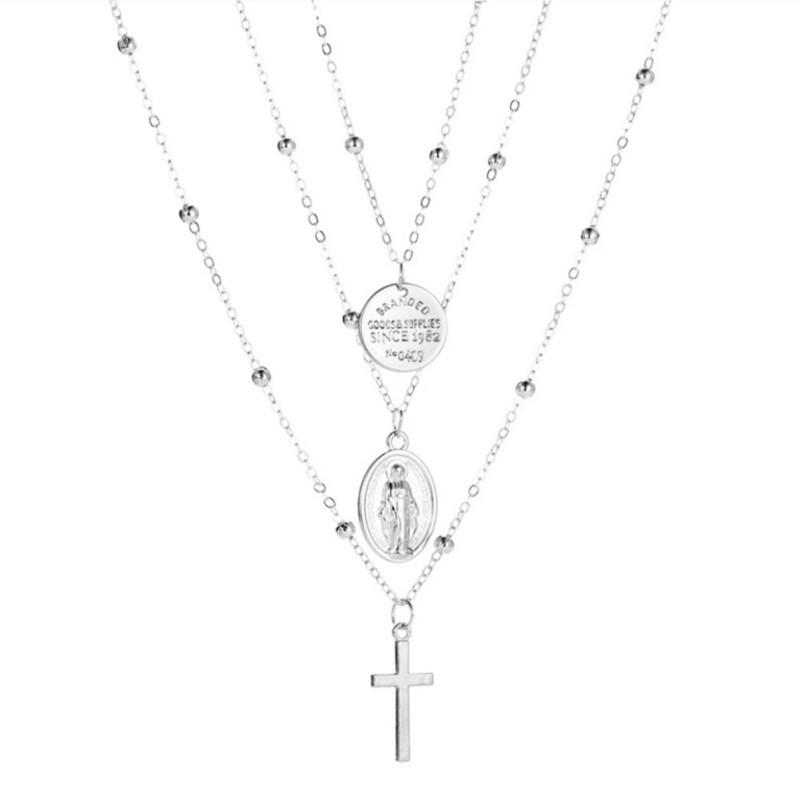 Dây Chuyền Nhiều Lớp Mặt Đồng Xu Thời Trang Cho Nữ