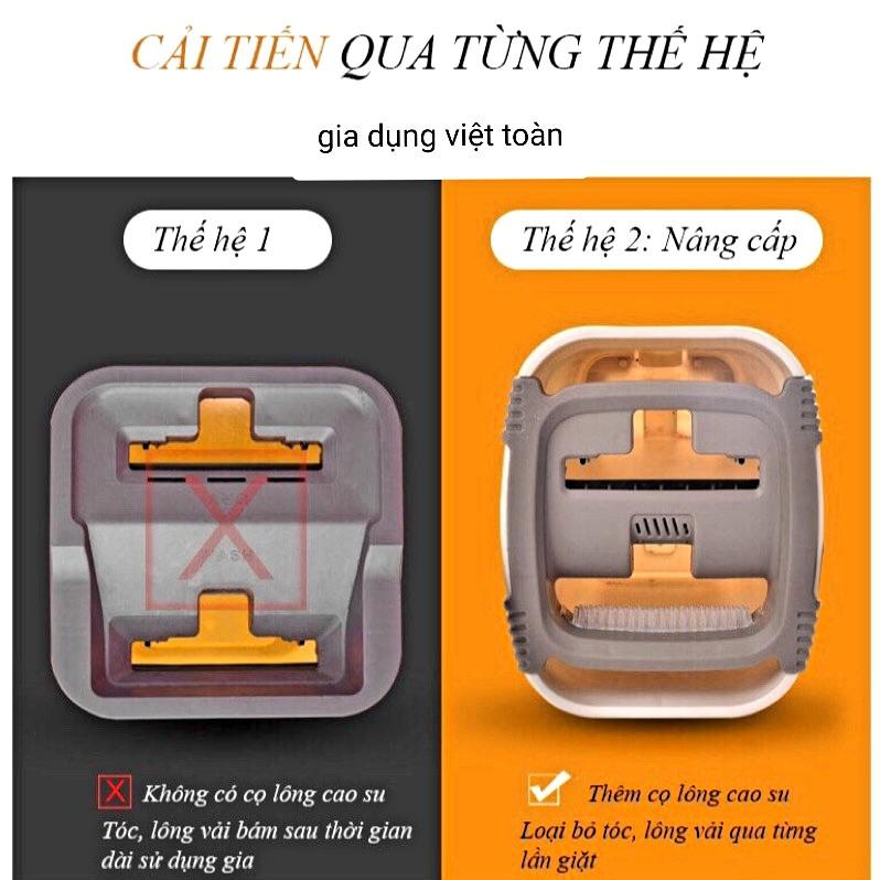 Bộ Cây Lau Nhà Chổi Lau Nhà Tự Vắt 360 Độ Chính Hãng Cao Cấp Tặng Kèm 2 Bông Lau