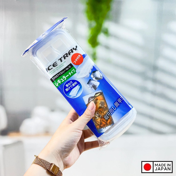 Combo 2 khay làm đá 12 viên có nắp Inomata 