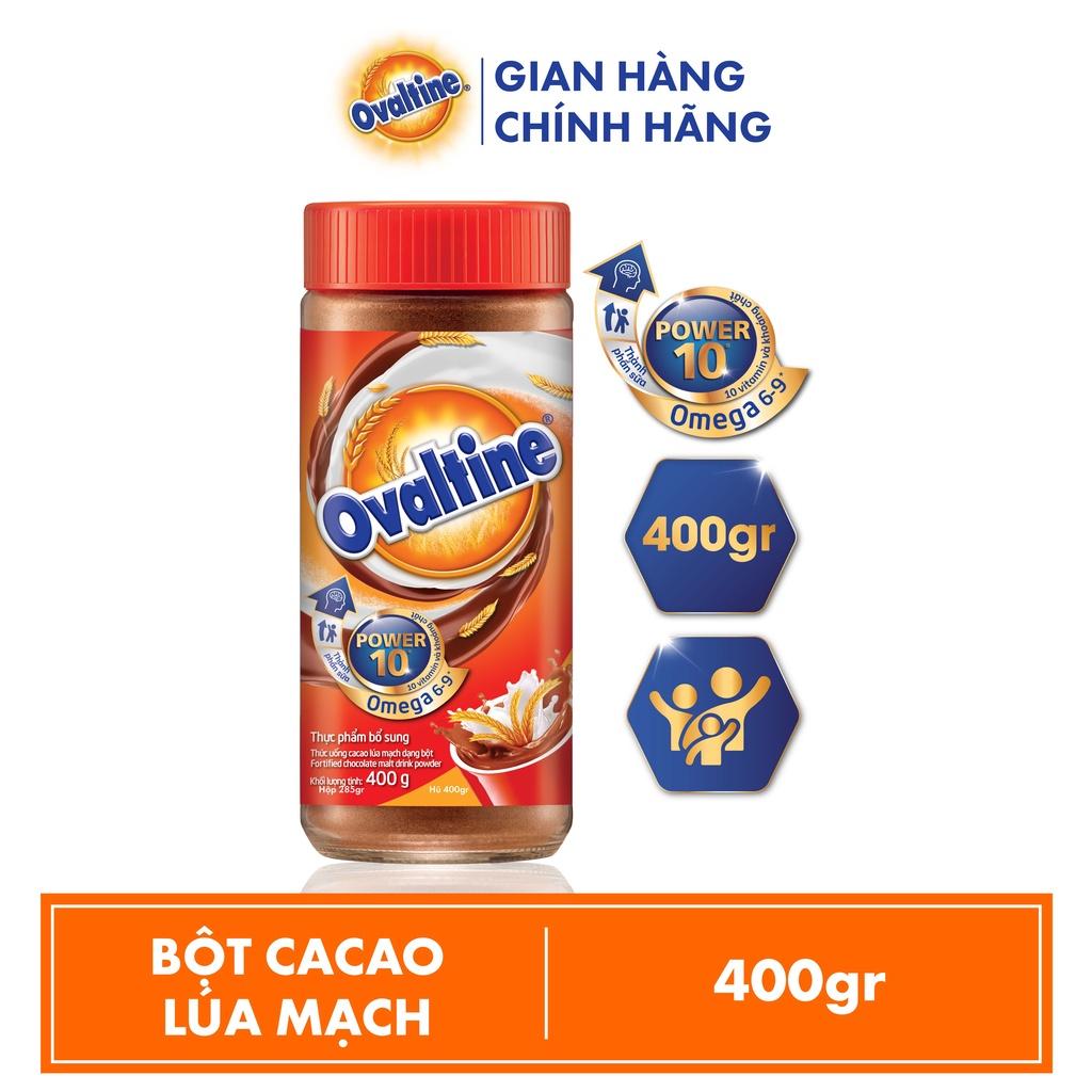 SHIP NHANH(QUÀ TẶNG KÈM) Bột Cacao Lúa Mạch Ovaltine - Hũ 400g - TẶNG 1 Bình nước cao cấp 700ml