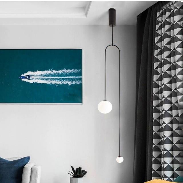 Đèn thả decor 2 bóng mầu đen