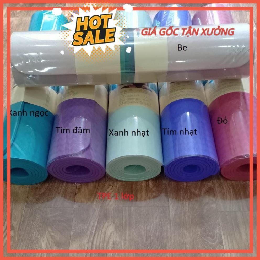 Thảm tập yoga 2 lớp TPE dày 6mm siêu bền kèm túi đựng thảm