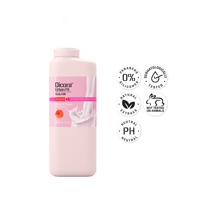 Sữa dưỡng thể Dicora Urban Fit Citrics &amp; Peach Vitamin C Hương Cam Quýt và Đào 400ml