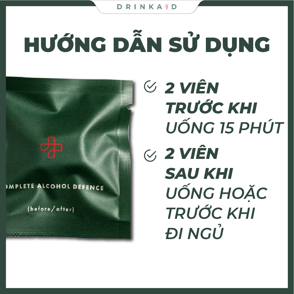 Combo 3 Hộp Viên Uống Giải Rượu DrinkAid 100% Tự Nhiên, Giúp Giải Độc Gan, Giảm Cảm Giác Buồn Nôn, Khó Chịu Và Các Tác Hại Của Rượu Bia