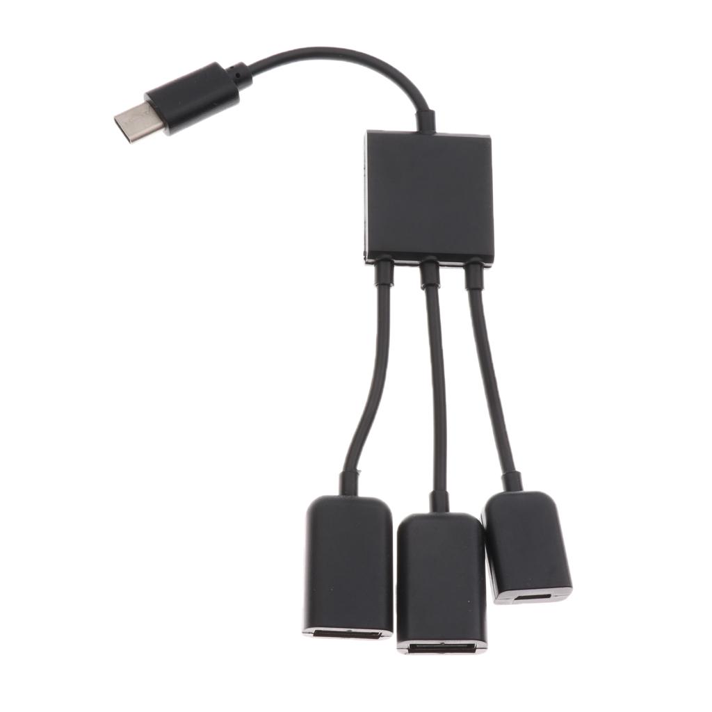 3 in 1 Micro USB HUB Adaptor with Power Charge OTG Cable Adapter Connector