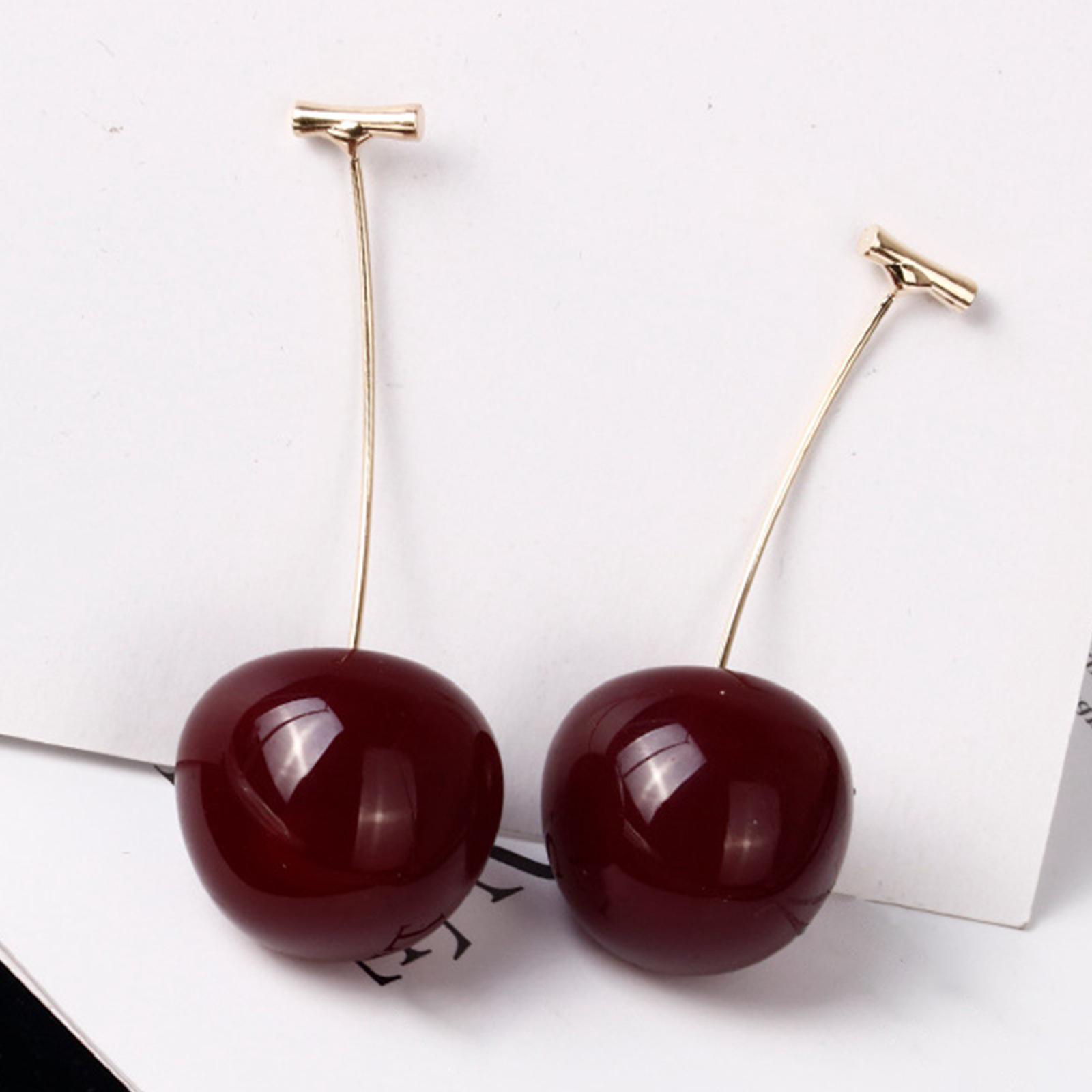 Cherry Earrings ,Dangle Drop Earrings, Cute Earrings ,Statement Acrylic Earrings ,Dangling Earrings Pendant Earrings for Prom Wedding Daily Wear