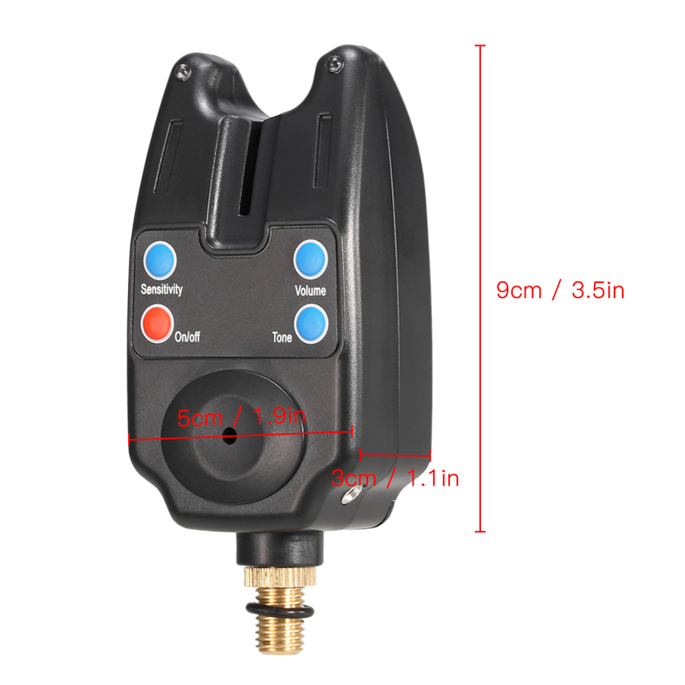 Bộ báo động mồi câu gồm 4 * báo động cắn + 4 * đầu tựa cần câu + 4 * xích đu + 4 * gậy buzz + 1 * túi đựng
