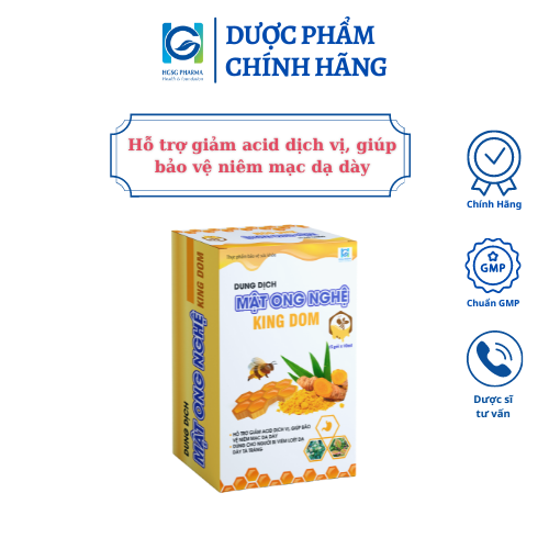 Giảm đau dạ dày, bảo vệ niêm mạc DUNG DỊCH MẬT ONG NGHỆ KING DOM (Hộp 15 gói)