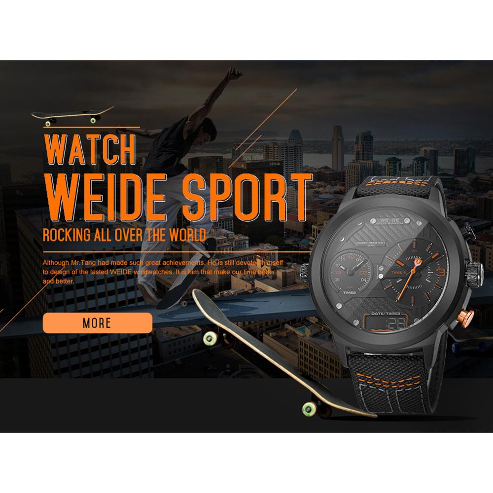 Đồng hồ điện tử WEIDE WH6405 kỹ thuật số hai mặt số phụ