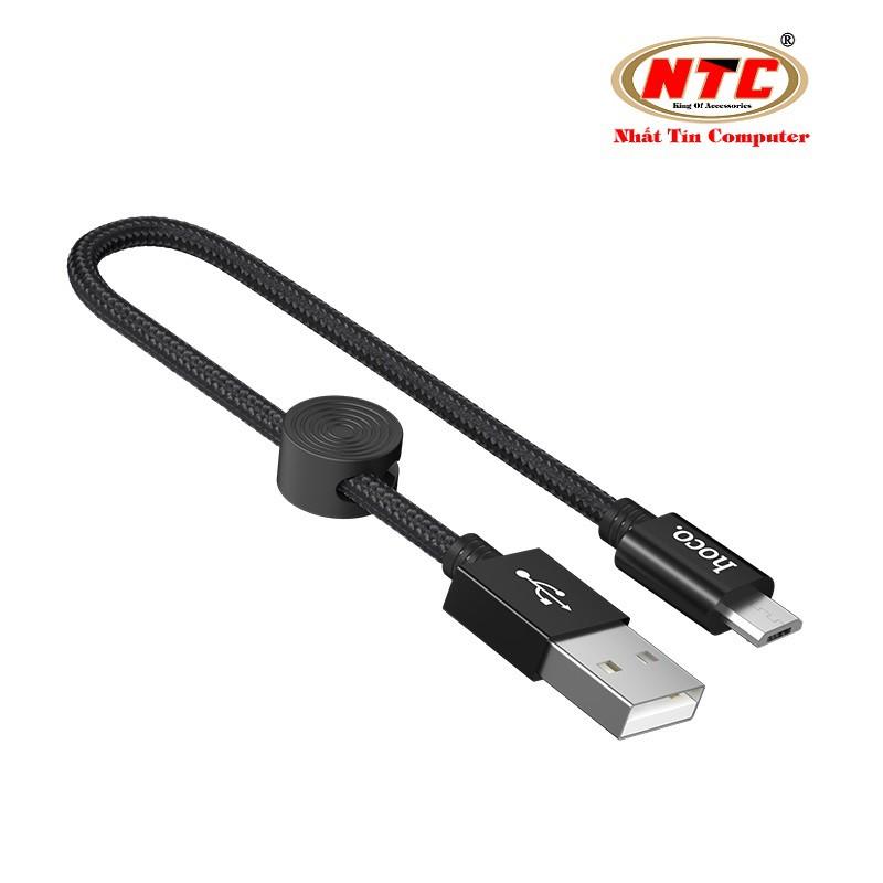 Cáp sạc nhanh và truyền dữ liệu cổng microUSB dành cho Hoco X35 2.4A hỗ trợ QC3.0 dài 25cm - Hàng chính hãng