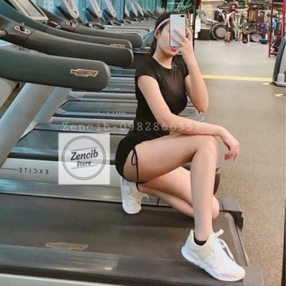 Quần tập gym thể dục, mặt nhà, đi bơi, Quần đùi rút dây nâng mông tập gym cho nữ aloha