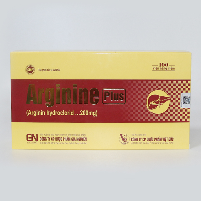 Thực phẩm bảo vệ sức khoẻ Arginine Plus giúp bổ gan, giải độc gan, bảo vệ tế bào gan - Hộp 100 viên