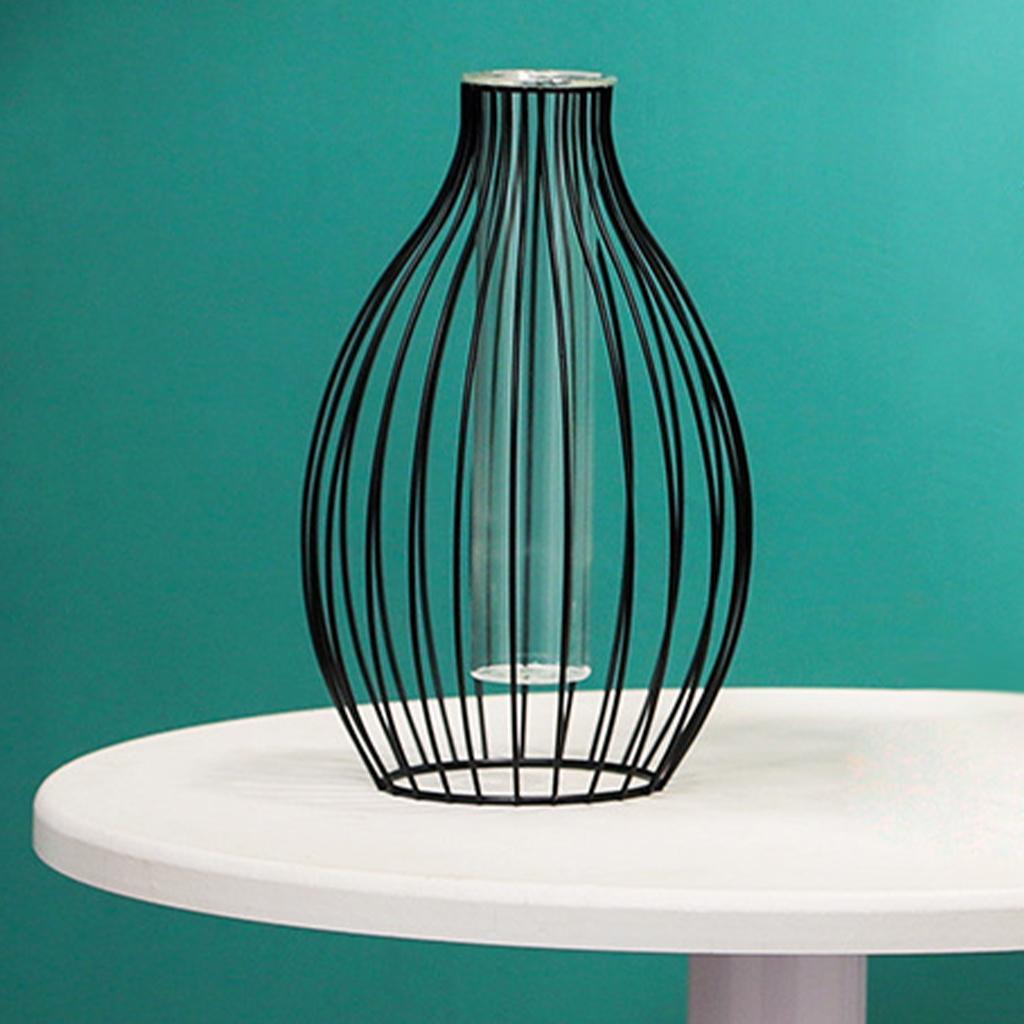 Iron Art Flower Vase Metal Frame Plant Holder Home Decor