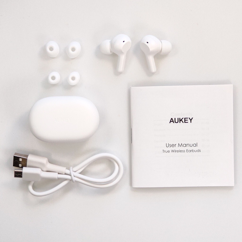 Tai nghe Bluetooth True Wireless Aukey EP-T25 - Bluetooth 5.0 - Pin Tới 25H - Chống Nước IPX5 -  Nghe Độc Lập 2 Tai - Hàng Chính Hãng