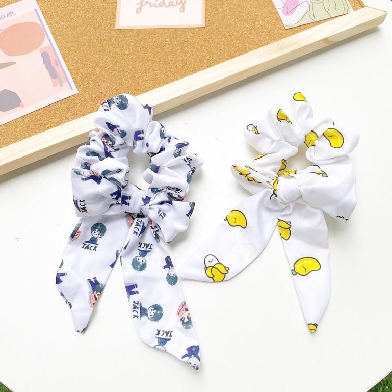 Cột tóc scrunchies nơ dễ thương