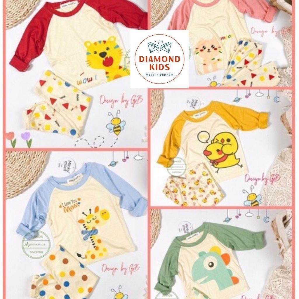 Bộ Quần Áo Dài Tay MINKY MOM Thun Lạnh cho Trẻ Em Bé Trai Bé Gái In Hình Dễ Thương vải mềm mịn thoáng mát TD.10