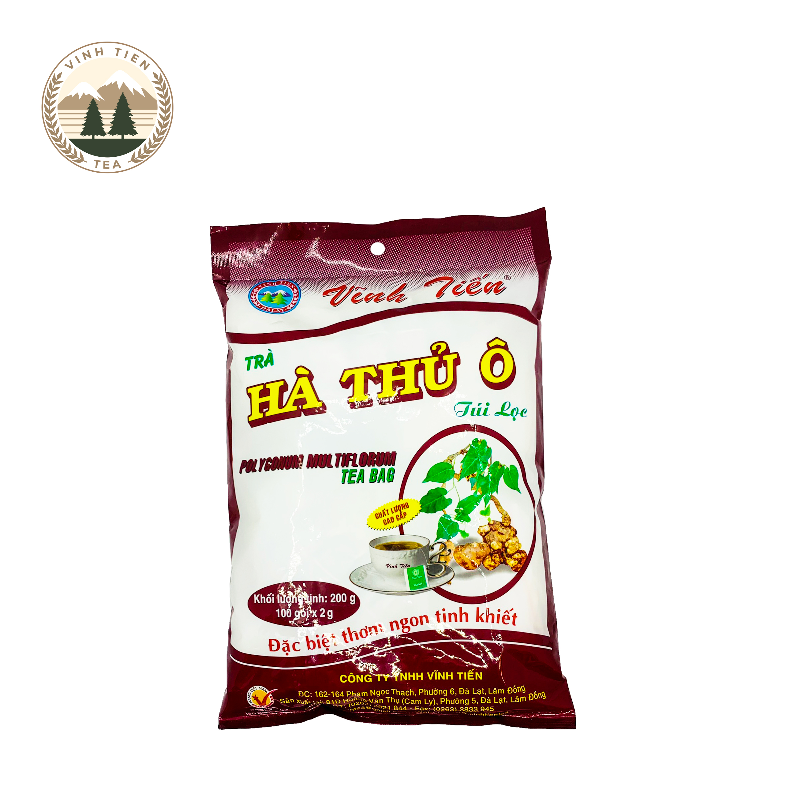 Trà Hà Thủ Ô Túi Lọc Vĩnh Tiến - Bổ Huyết, Ngăn Tóc Bạc Sớm, Ngừa Rụng Tóc