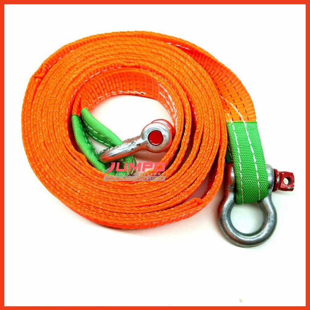 Cáp kéo cứu hộ ô tô 5 tấn 6 mét bản 50mm may 2 lớp