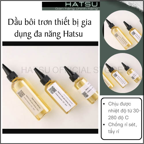 Dầu bôi trơn thiết bị gia dụng đa năng Hatsu dùng trong gia đình - Dầu bôi trơn động cơ, chống rỉ bánh răng cơ khí