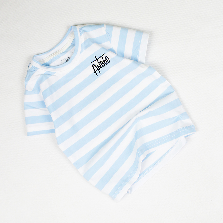 Áo thun thêu chữ AntB6D sọc ngang vải đẹp cho bé trai từ 22 kg đến 50 kg từ 7 đến 15 tuổi 06808-06817