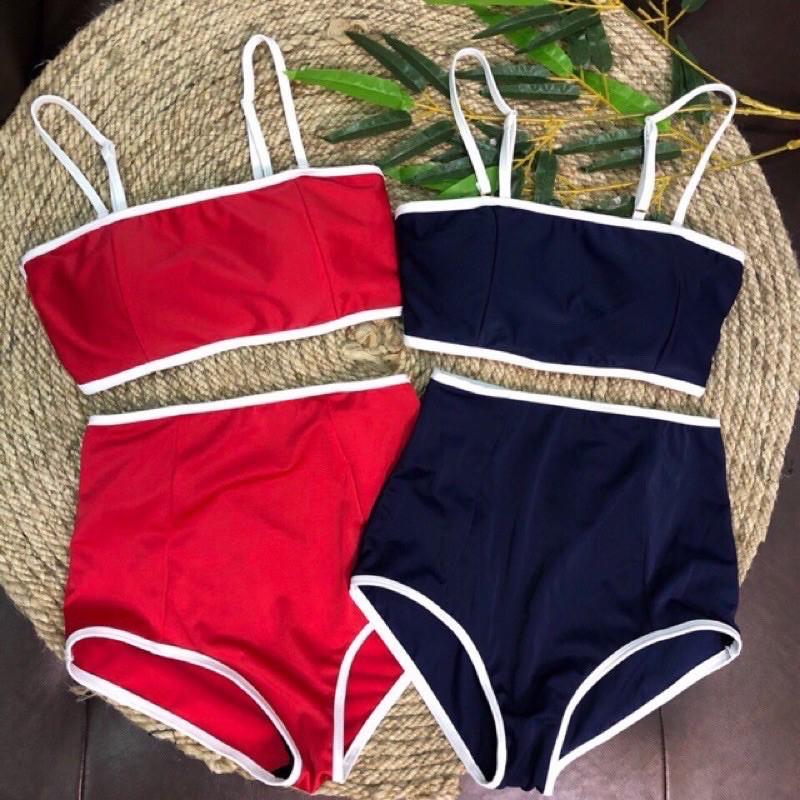 Bikini 2 mảnh form ống quần lưng cao
