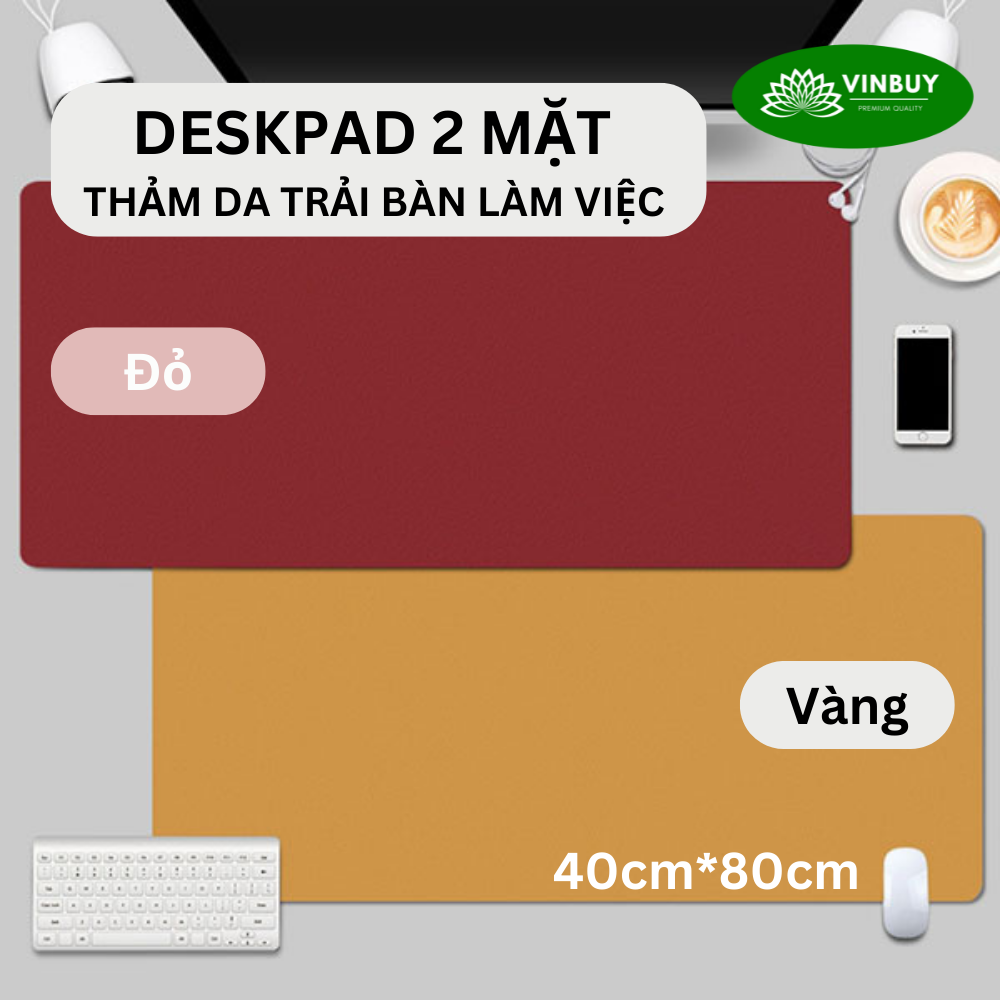 Miếng Lót Chuột Cỡ Lớn, Pad Chuột Cỡ Lớn Bằng Da Cao Cấp 40cmx80cm, Tấm Lót Chuột Thảm Da Trang Trí Bàn Làm Việc VinBuy - Hàng Chính Hãng