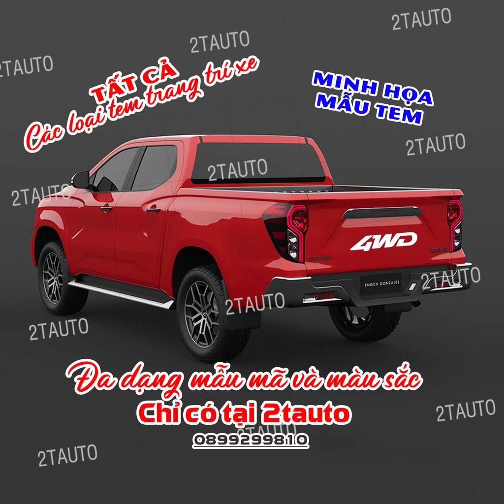 Sticker tem 4WD, logo tem 4WD, 4x4 dán trang trí ô tô xe hơi chống nước,chống phai màu, mẫu đa dạng độc đáo - MẪU 4