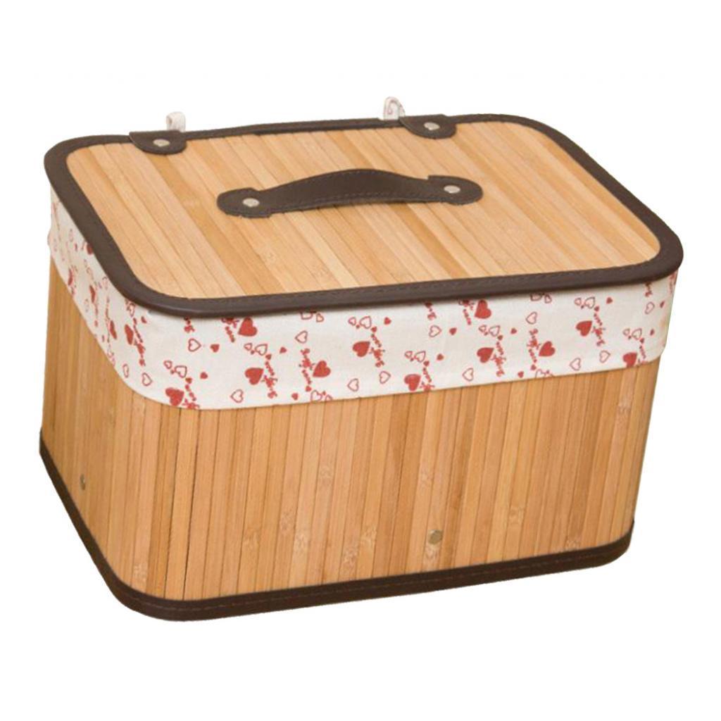 Weave storage basket with bamboo handmade snacks toy storage box