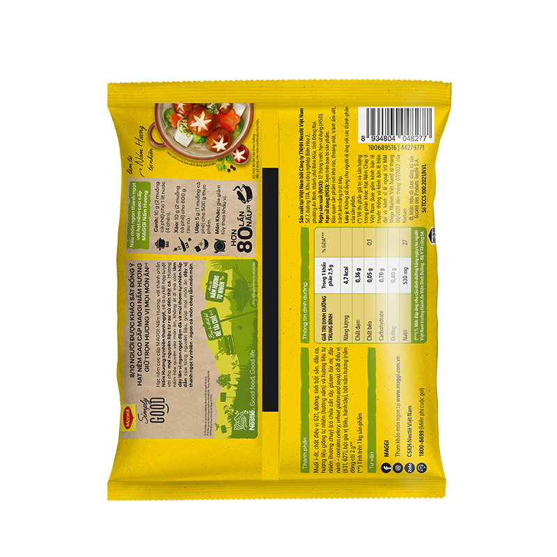 [Tặng Nước mắm táo] Hạt nêm cao cấp MAGGI Nấm Hương gói 800g