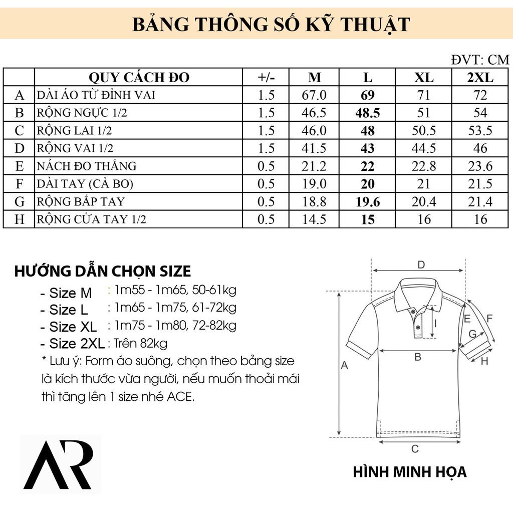 Áo polo nam, cổ trụ, thun in sọc trắng cao cấp from chuẩn, thiết kế phong cách sang trọng,AREMI APL0063