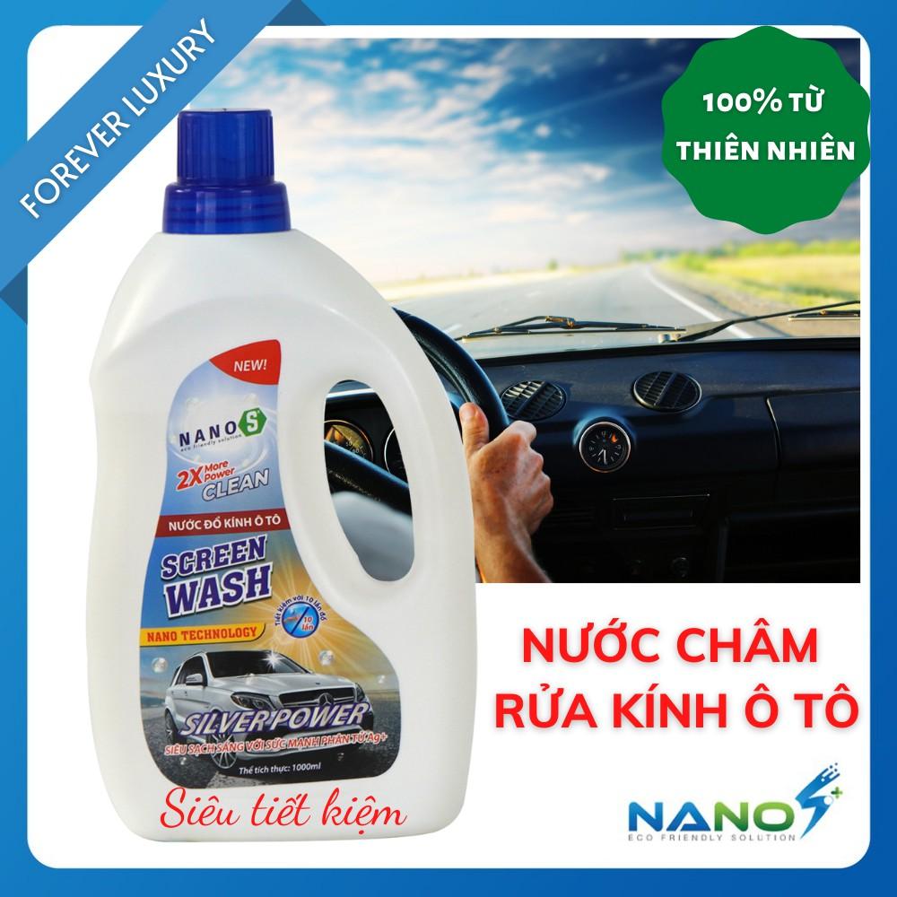 Nước châm, đổ rửa kính xe ô tô Nano S* - Siêu tiết kiệm dùng nhiều lần, sạch vết bẩn giữ kính xe luôn trong suốt 1 lít