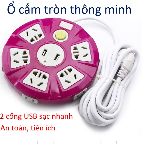Ổ cắm cổng sạc nhanh USB, ổ cắm điện đa năng 2500W