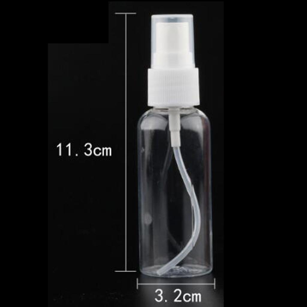 15 Pieces Mini Transparent Spray Fine Mist Empty Bottle Travel Bottles 50ml