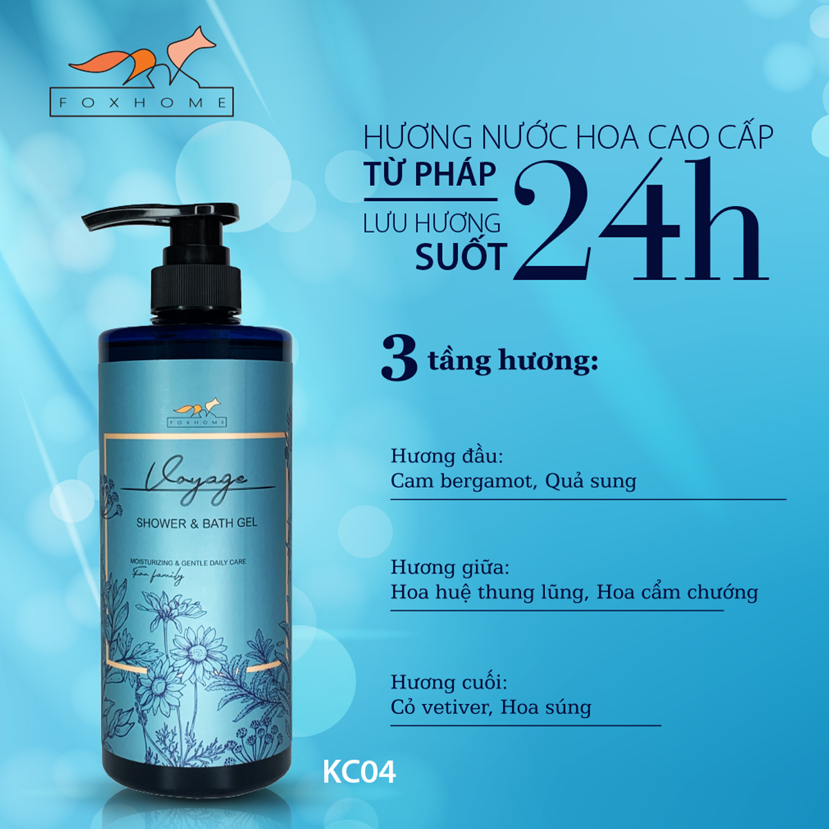 GEL TẮM FOX HƯƠNG NƯỚC HOA 750ml