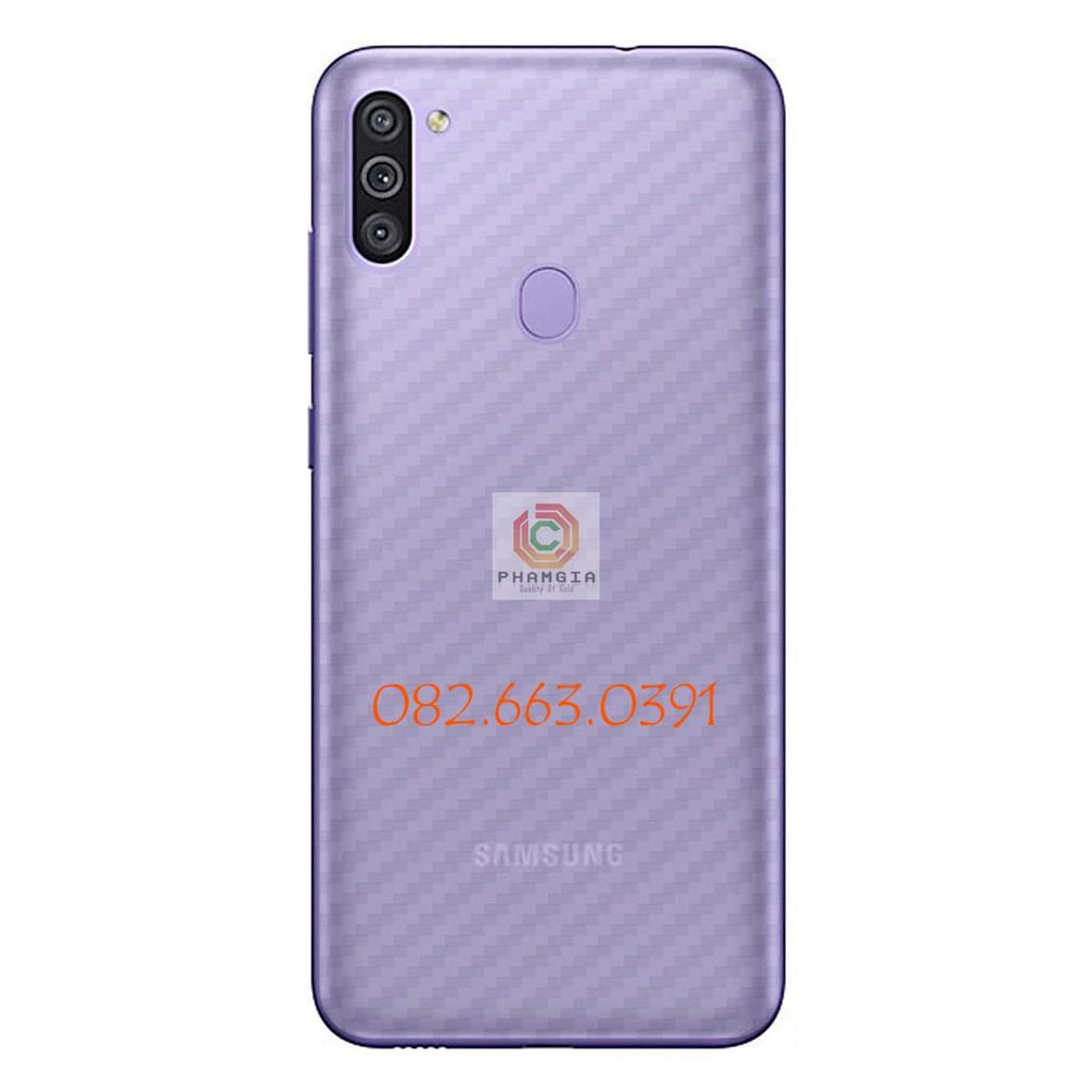 Miếng dán mặt lưng skin carbon dành cho Samsung Galaxy M11