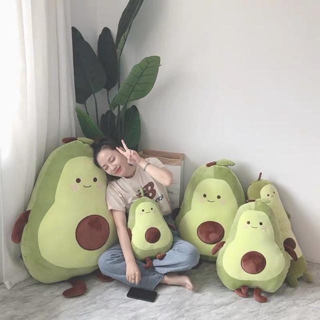 Gối Ôm Quả Bơ Xanh Cực Yêu Nhồi Bông Xoắn Cao Cấp Xuất Nhật Siêu Mềm Mịn