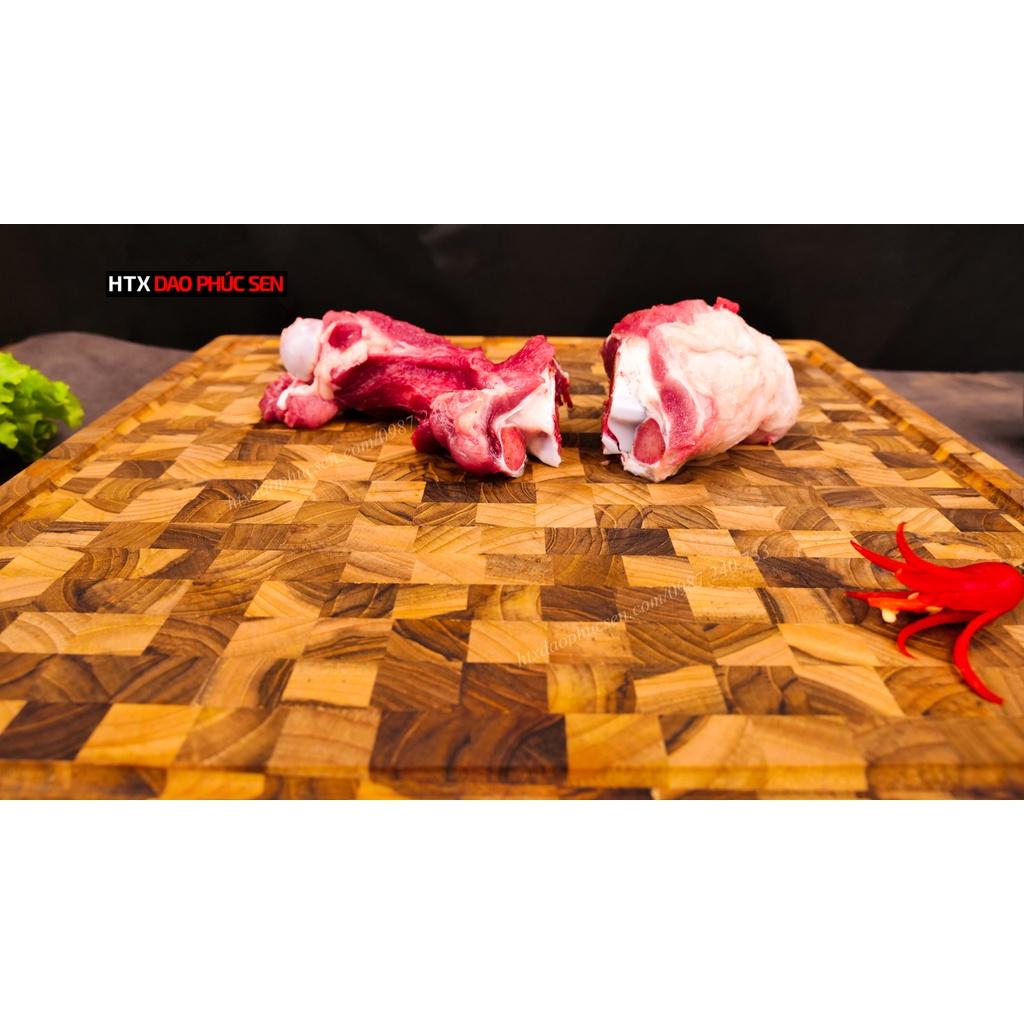 Thớt Gỗ Teak Cao Cấp - Chặt thái, Trang Trí - 40x40x3,8cm - VDC05 | HTX DAO PHÚC SEN