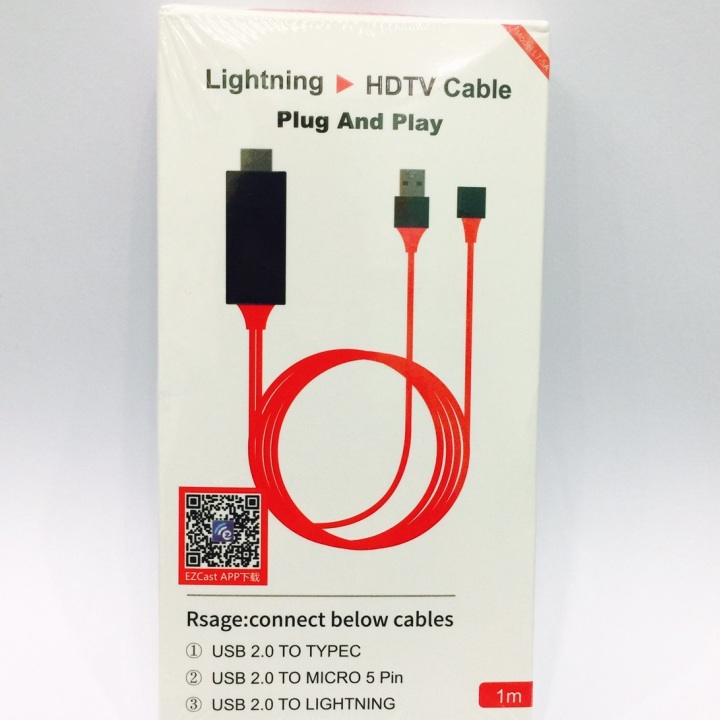 Cáp HDMI kết nối điện thoại có MHL ra Tivi đa năng hỗ trợ cho cả lightning/micro/typeC qua cổng OTG - Hàng nhập khẩu