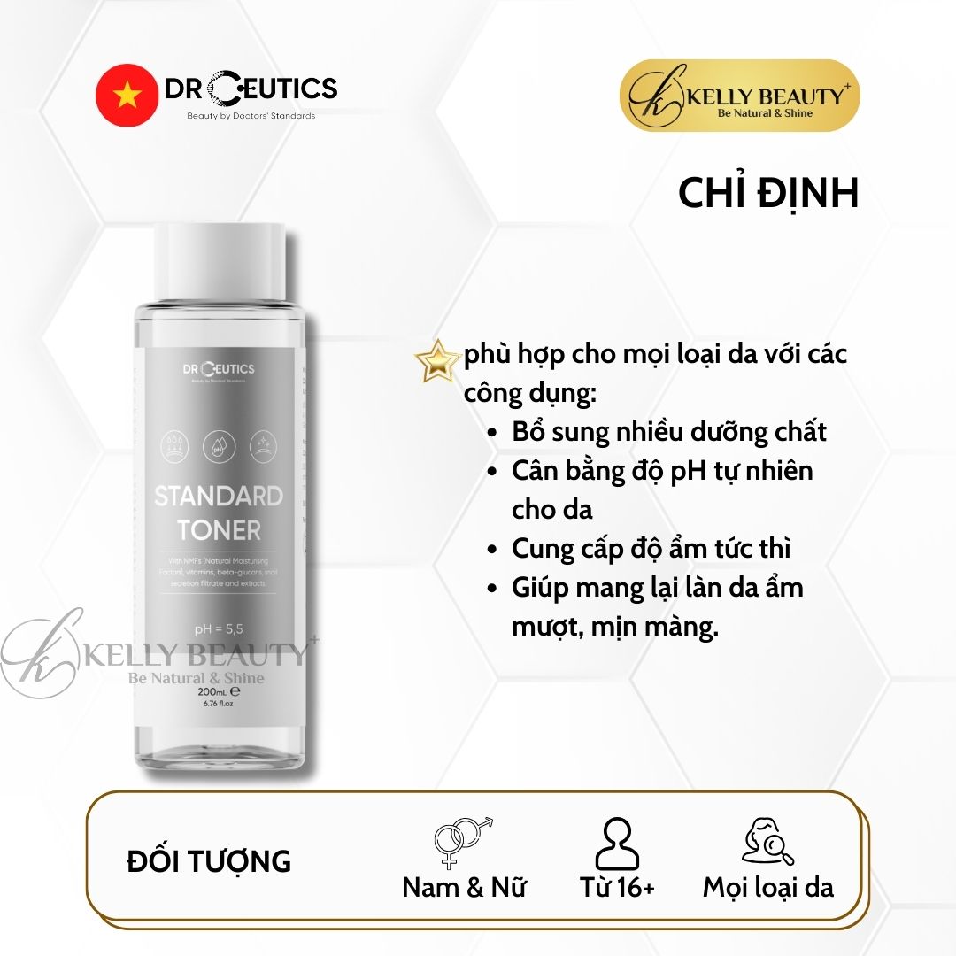 Standard Toner DrCeutics - Dung Dịch Cân Bằng Da, Cấp Ẩm Làm Dịu Mọi Làn Da - Kelly Beauty