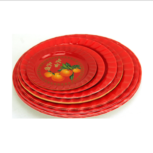 Dĩa Trái cây Đỏ Trái Đào Bẹt,không Đế tiện lợi