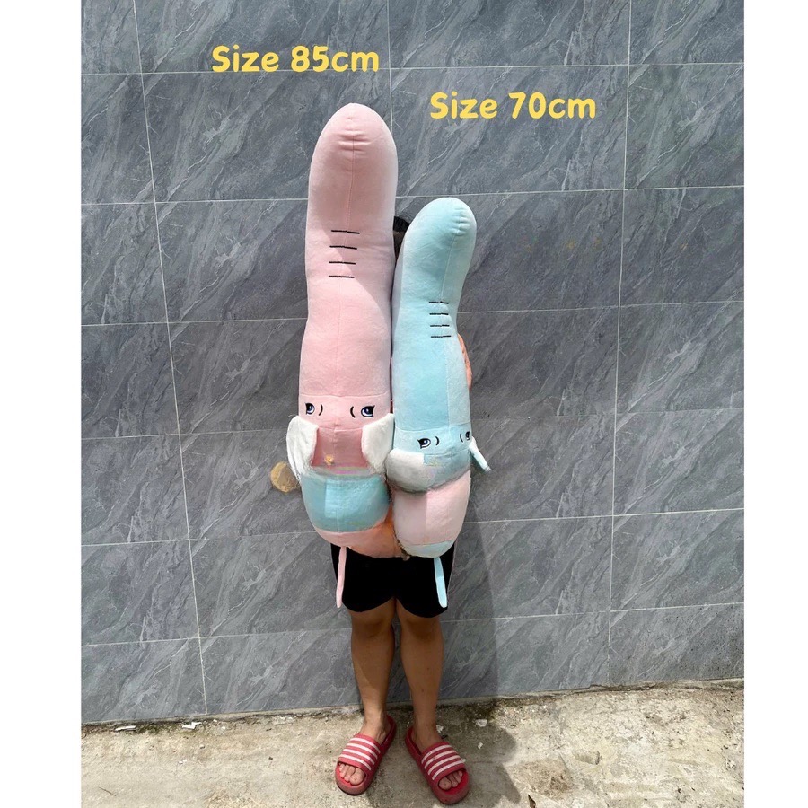 Thú nhồi bông con voi vòi to đáng yêu - Size từ 70cm đến 120cm - Quà tặng gấu bông con voi êm mịn cho bé