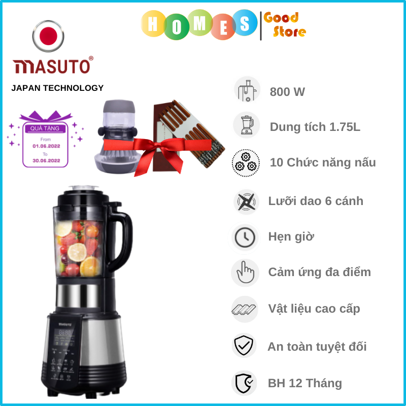 Máy Nấu Sữa Hạt Đa Năng MASUTO MS-GALAXY Công Nghệ Nhật Bản Dung Tích 1.75L Công Suất 800W - Hàng Chính Hãng