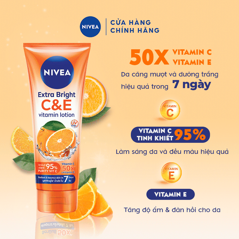 Bộ Đôi Sữa Dưỡng Thể NIVEA Vitamin C&amp;E &amp; Vitamin C&amp;A Sáng Mượt | Đều Màu Da Sau 7 Ngày (180 ml)