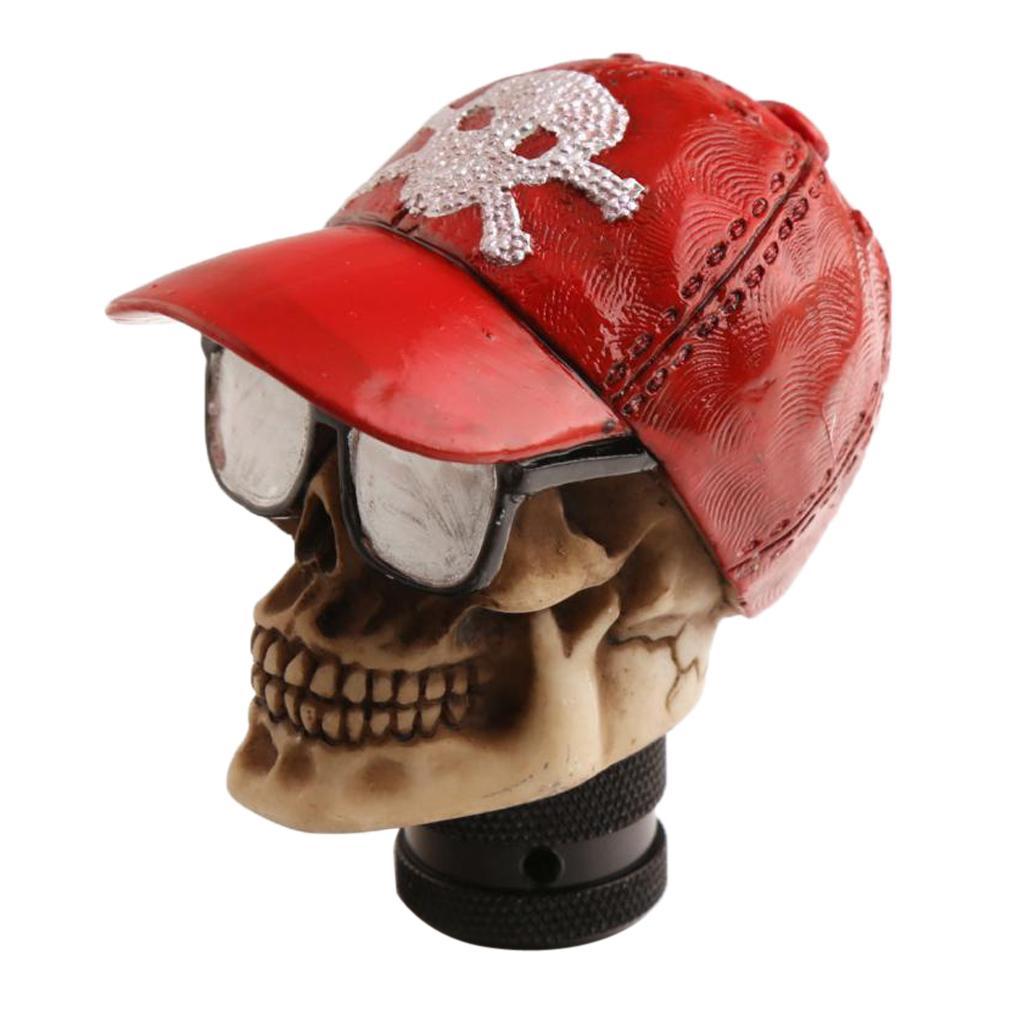 2 Pcs Universal Car Manual Gear Stick Shift Lever Skull Head Shifter Knob